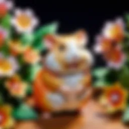 Adorable hamster plush toy with a floral crown