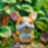 Adventurous Hamtaro exploring a lush garden