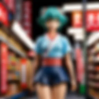 Immerse Yourself in the World of Japanese Anime Merchandise Aesthetic Japanese Anime Merchandise Displayed in a Trendy Store