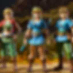 Amiibo figures showcasing various characters from Breath of the Wild.