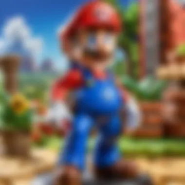 Sensor Activation of Amiibo Mario Close-up of Amiibo Mario sensor activation during gameplay
