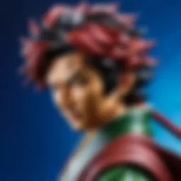Tanjiro Kamado in a moment of introspection, reflecting on his journey.