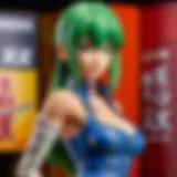 A collection of unique anime figurines displayed on a shelf