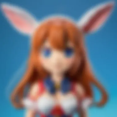 Charming Bunny Anime Plushie Adorable Anime Plushie Featuring a Charming Bunny