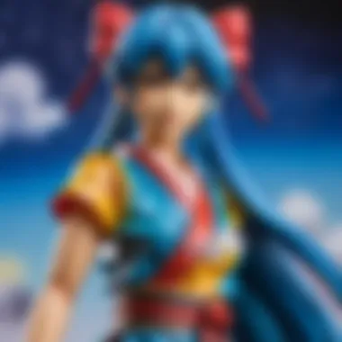 Creative Presentation of Anime Collectibles Artistic Anime Merchandise Arrangement
