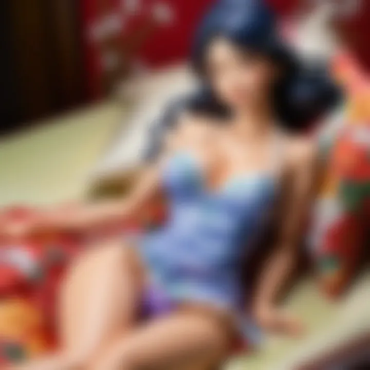 Artistic depiction of a dakimakura featuring intricate cherry blossom motifs