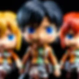 Collectible Attack on Titan Funko Pop figures displayed in vibrant color