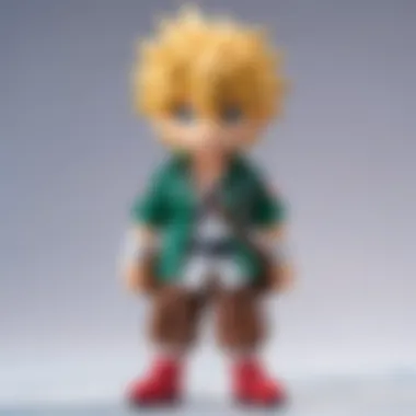 Bakugo plushie in dynamic action pose