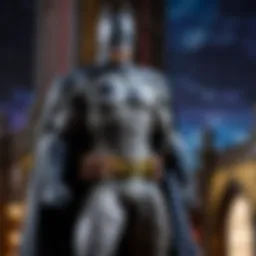 Batman Arkham action figure standing in dynamic pose with detailed facial features