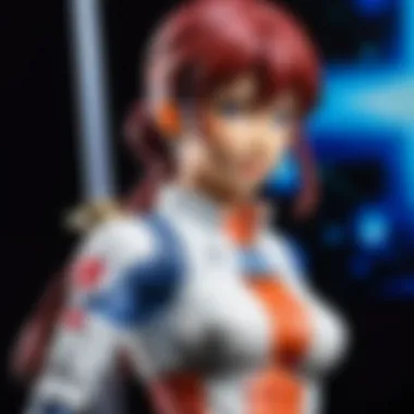 A close-up view of advanced beam techniques employed in the production of anime merchandise.