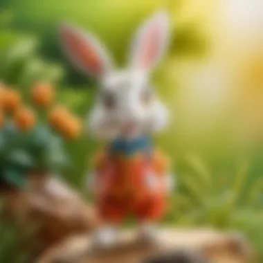 Dynamic Playfulness Captured in Bicute Bunny Playful bicute bunny figure in dynamic pose