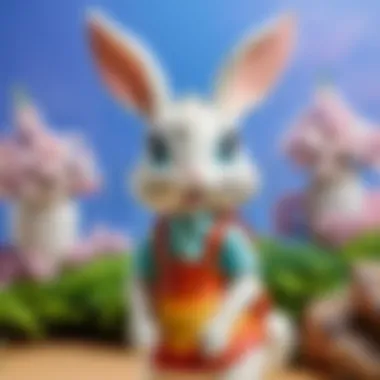 Pastel Perfection: The Intricate Details Intricately detailed bicute bunny figure with pastel color palette