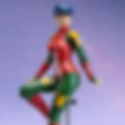 Artistic pose reference mannequin showcasing dynamic movement