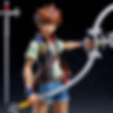 Close-up of keyblade details highlighting manufacturing quality.