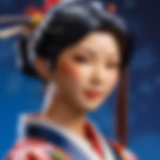 Vibrant character sketch showcasing Japanese style