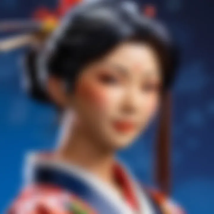 Vibrant character sketch showcasing Japanese style