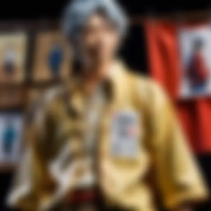 Collector admiring rare vintage Shigaraki shirt