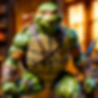 Close-up view of Leonardo action figure showcasing intricate detailing and paintwork.