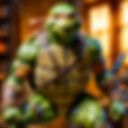 Close-up view of Leonardo action figure showcasing intricate detailing and paintwork.