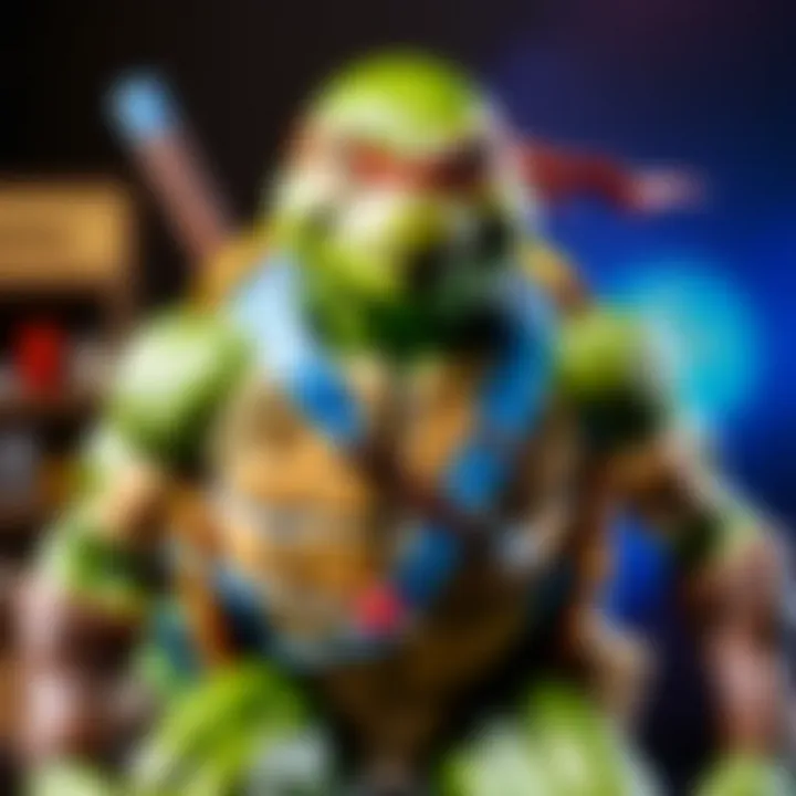 Side profile of Leonardo action figure highlighting its dynamic pose and accessories.