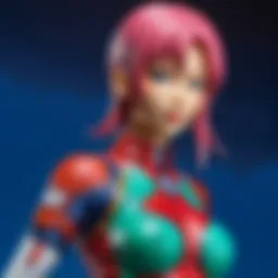 Intricate detailing of a Zero Two figure showcasing craftsmanship