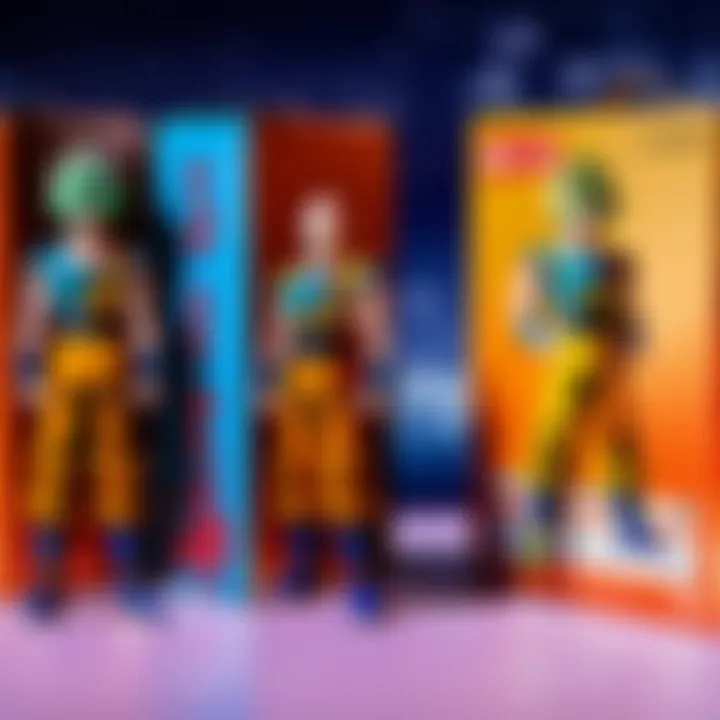A vibrant infographic illustrating the evolution of DBZ merchandise over the years.