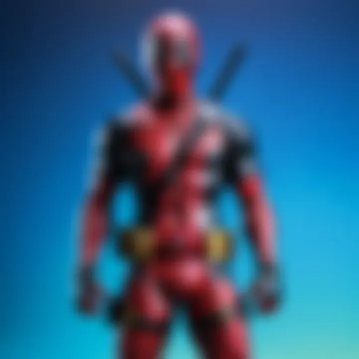 Deadpool swimming trunks showcasing vibrant color palette