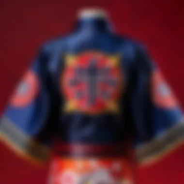 Intricate Embroidery Detail of Demon Slayer Kimono Jacket Intricate Embroidery Detail of Demon Slayer Kimono Jacket