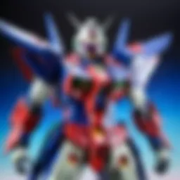 Detailed view of Destiny Gundam's design showcasing its unique features
