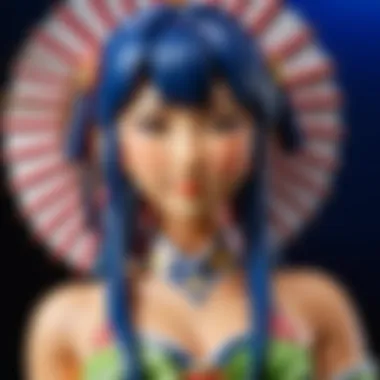 Intricate Beauty: Close-up of Japanese Plastic Figure Design Detailed Close-up of Intricate Japanese Plastic Figure Design