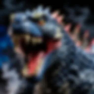 Detailed Close-Up of Shin Godzilla Action Figure's Roaring Face