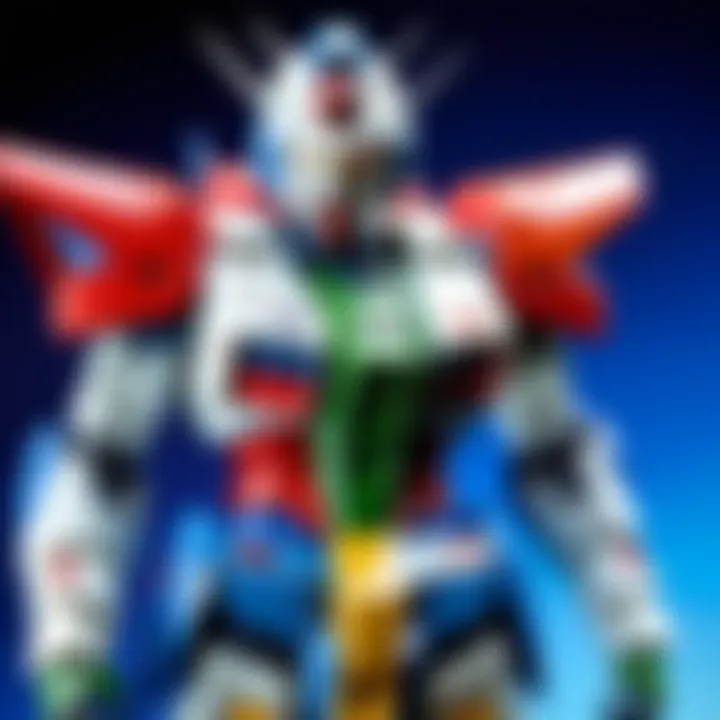 Diverse collection of Gundam small figures on display