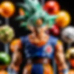 Diverse Dragon Ball collectible figures displayed together