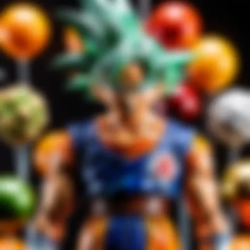 Diverse Dragon Ball collectible figures displayed together