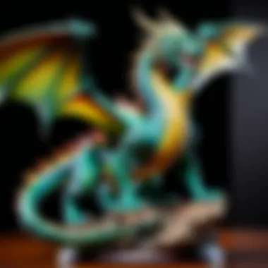 Dragon Figurine Collection Displayed in Ornate Showcase