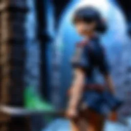 Mysterious silhouette in shadowy dungeon