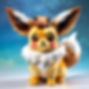 Gemstone Adorned Eevee Plush Toy Eevee plush toy with sparkling gem accents