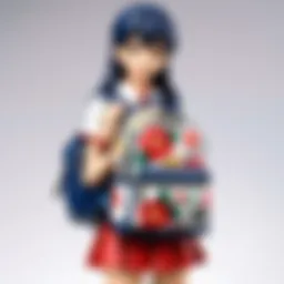 Elegant Japanese Floral Motif Manga Backpack