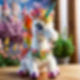 Enchanting Floral Unicorn Plushie Elegant plush unicorn with floral embellishments