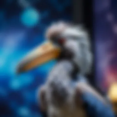 Elegant shoebill plush toy showcasing its unique features