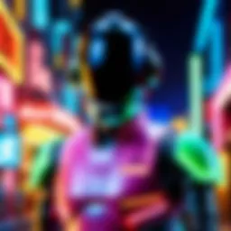 Energetic Daft Punk toy with neon lights