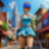 Enigmatic protagonist immersed in virtual reality