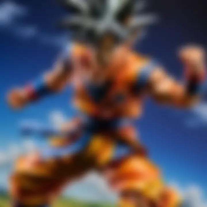 Close-up of a highly detailed Bandai SH Figuarts Goku figure