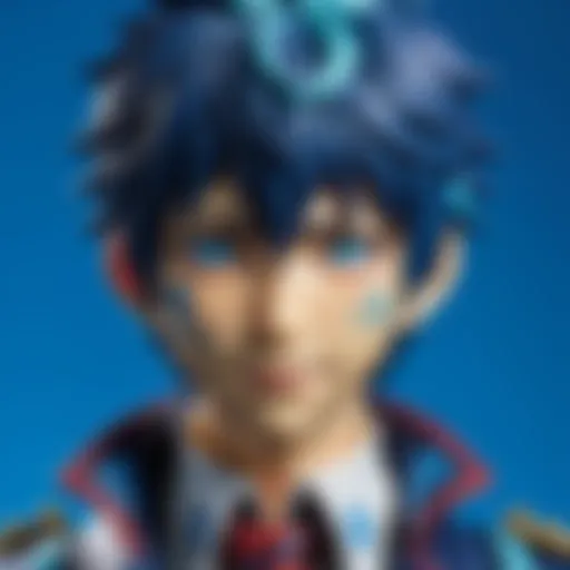 Artistic representation of Blue Exorcist stickers showcasing vibrant colors and intricate designs