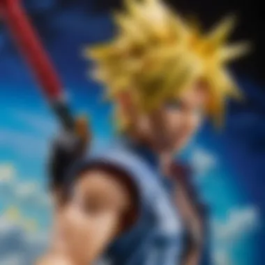 Collectors Shelf Featuring Cloud Strife Amiibo A well-organized collector's shelf with the Cloud Strife Amiibo as a centerpiece, reflecting care in display