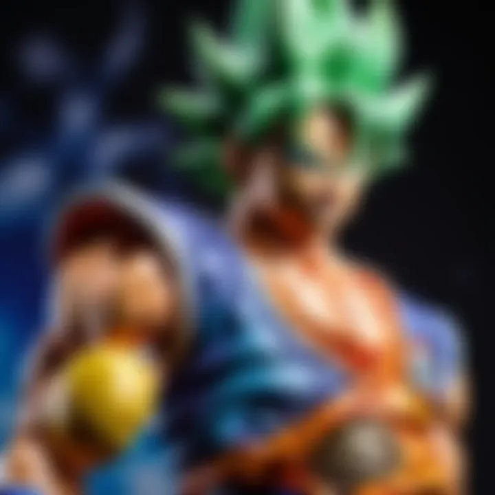 Close-up of a detailed Dragon Ball Z statue highlighting craftsmanship