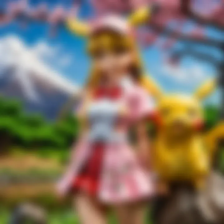 Elegant Pikachu Cosplay Figure Inspired by Japanese Cherry Blossoms