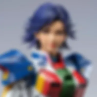 Custom Painting Techniques for Gundam Models An artist painting a female Gundam model, highlighting custom techniques and tools