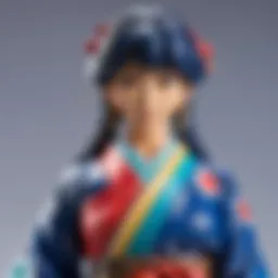 Artistic Japanese Plastic Figure Display