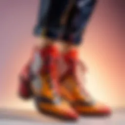 Close-up of Nezuko shoes showcasing intricate design elements